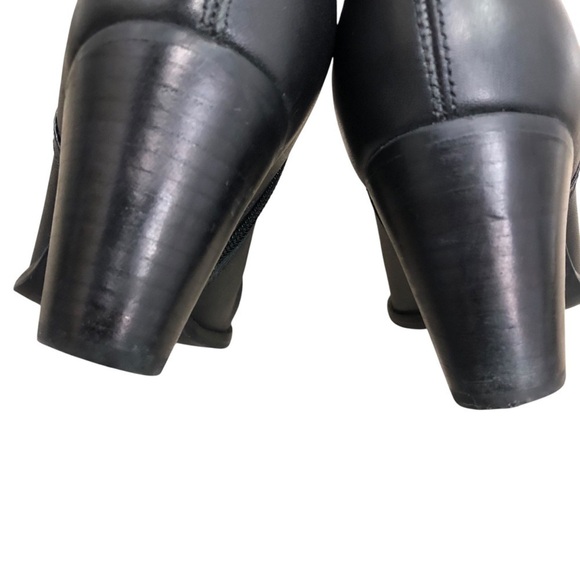 Driver Club USA St James Leather Comfort Boot Sz 8 Black Block Heel Minimalist - Picture 10 of 13